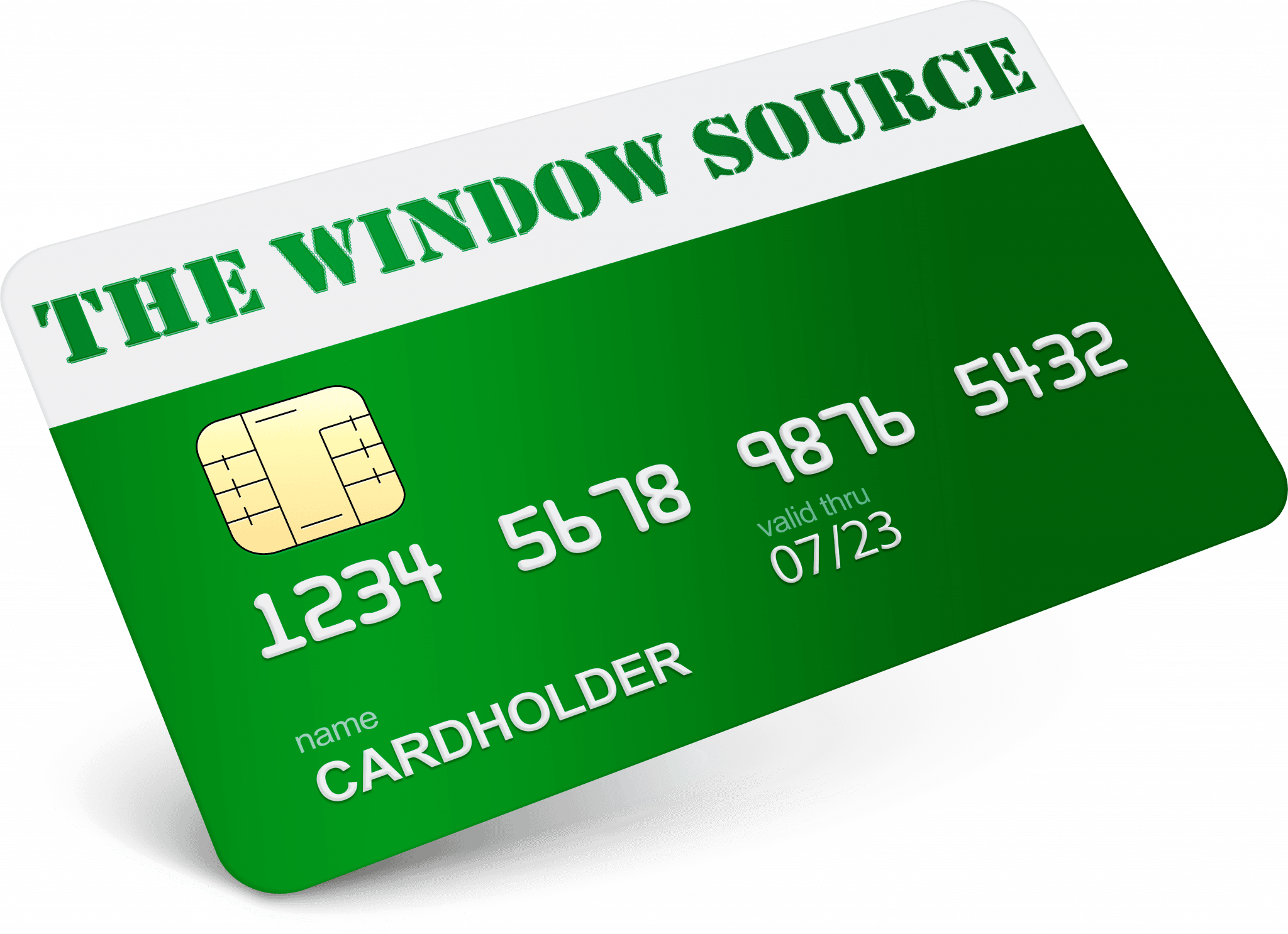 Make easy monthly payments with the Window Source credit card.